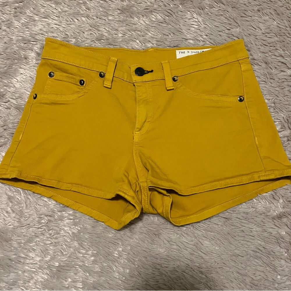 Women's Rag & Bone Mustard Yellow Low-Rise Shorts Size 26 Waist